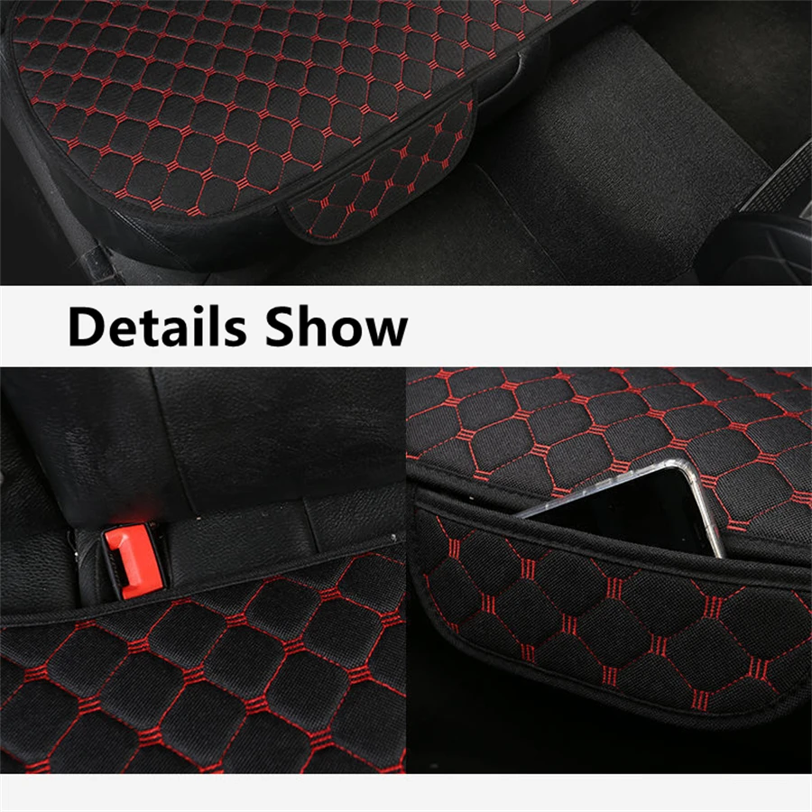 SJ 3pcs Linen Fabric Universal Car Seat Covers Cushion Front & Rear Mats For ChangAN Alsvin V3 V5 V7 CS35 CS55 CS75 Plus CS85