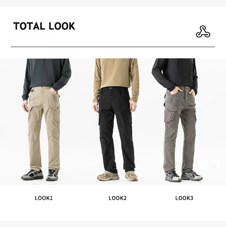 New Product Spring and Autumn Season New Tactical Casual Pants Trendy Sports Pants Multi-pocket Loose Work Pants Men's