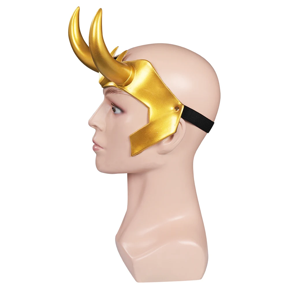 Máscara de Loki para hombres y mujeres, accesorios de disfraz de Loki, casco de látex, película, súper villano, accesorios de fiesta de disfraces de Halloween