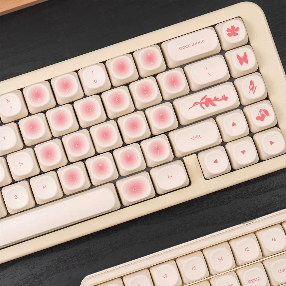 

Blossom theme keycaps MOA highly girl love white keycaps for HI75 61 84 96 98 99 104 F87 and other wireless keyboards