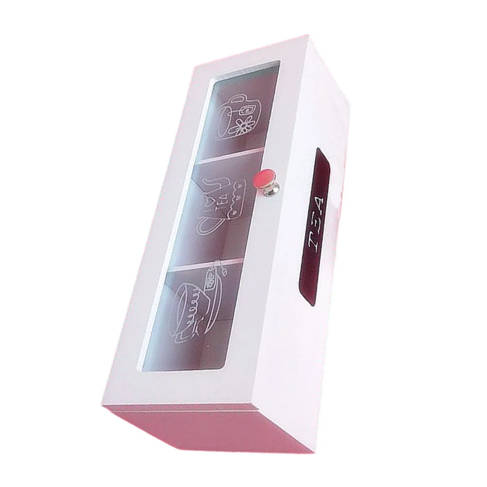 

Locker Tea Box Wooden Grid Multi-function Case Container Creative Bag White Hotel