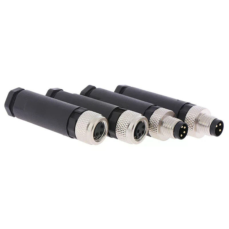 1Pc M8 Sensor Connector 3/4 Pin Male/Female Straight Angle Plug