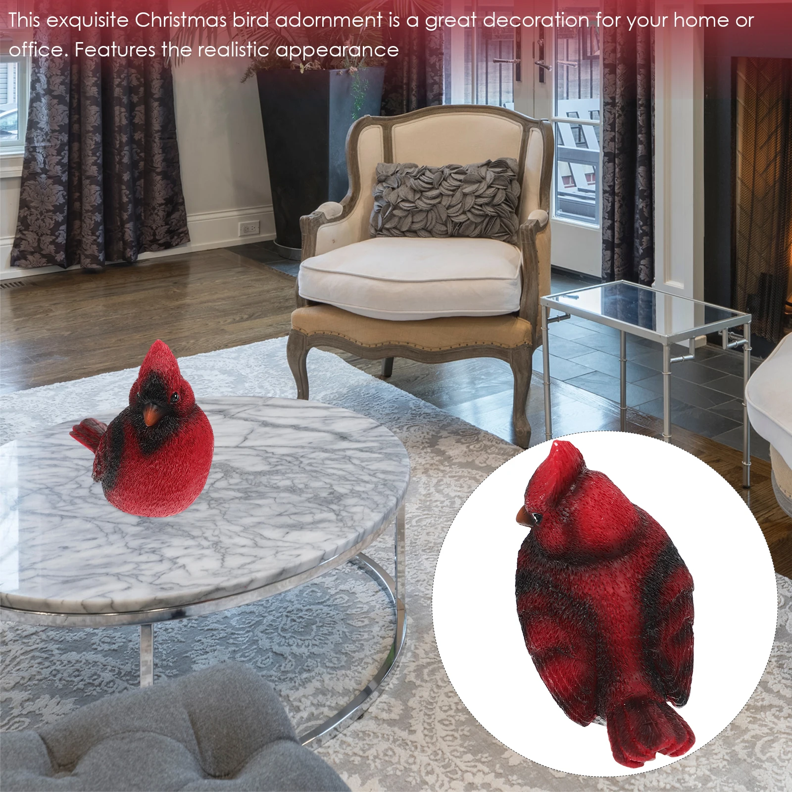 

Lifelike Resin Bird Ornament Small Feathered Bird Decor For Home Garden Christmas Mantel Bookshelf Simulated Birds