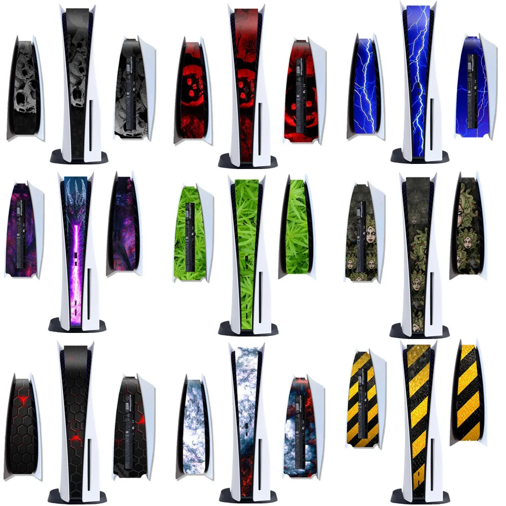 소니 플레이스테이션 5 PS5 콘솔 중간 장식 스트립 스킨 스티커 디스크 및 디지털 버전 범용 보호 스킨 데칼