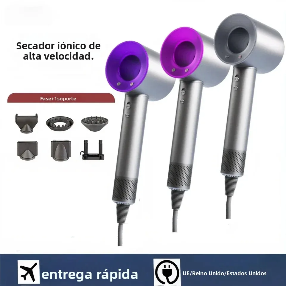 Secador de pelo de alta velocidad sin aspas, de alta potencia, silencioso y de secado rápido, portátil, con iones negativos, adecuado para el hogar y viajes.