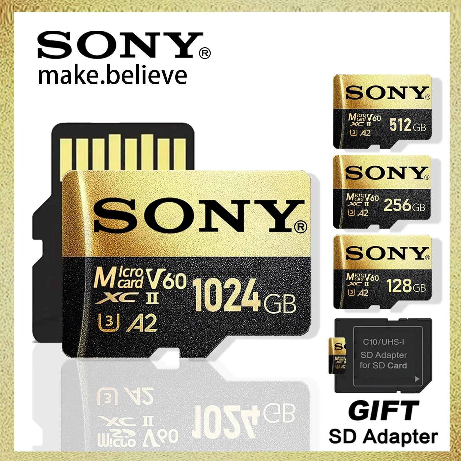 بطاقة ذاكرة سوني SD 1 تيرا بايت Ultra Micro SD بطاقة 512 جيجا بايت 128 جيجا بايت 256 جيجا بايت Microsd U3 V30 4K بطاقة ذاكرة فلاش عالية الدقة TF لهاتف شياو مي