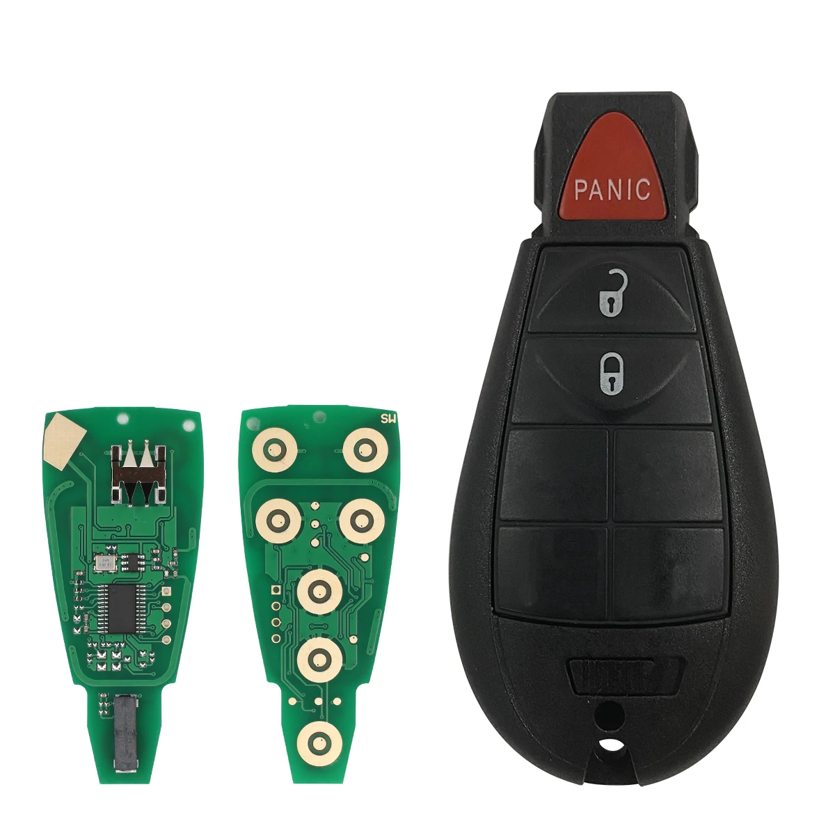 2 Pcs/lot  3 4 5 Buttons 433MHz 4A Chip for Jeep Cherokee  Dodge RAM  2014 - 2019 Auto Remote Fobik Key Fob FCC ID: GQ4-53T-4A