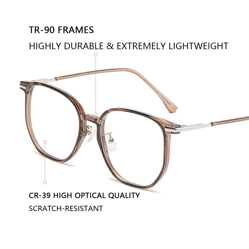 Photochromic Progressive Multifocal Reading Glasses Ultralight TR90 Frame,Hard Resin Lens Full Rim Glasses Readers for Women