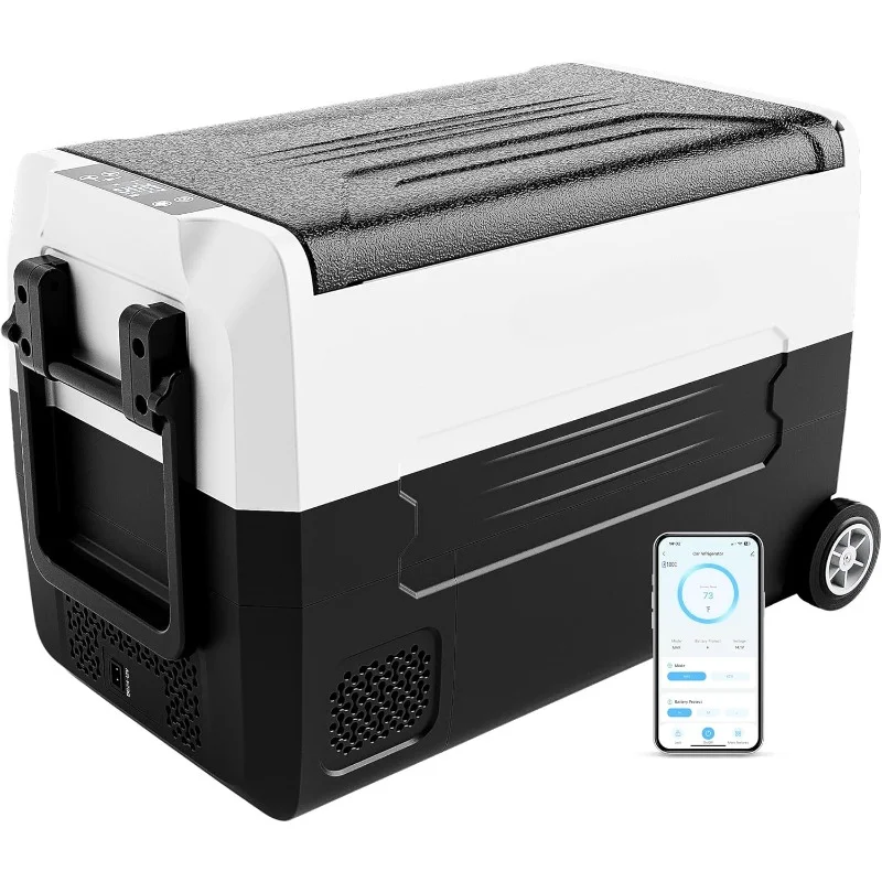 12 Volt 48 Quart Portable Freezer Electric Cooler Car Refrigerator with Dual Zone, Touch Control, Energy Efficient