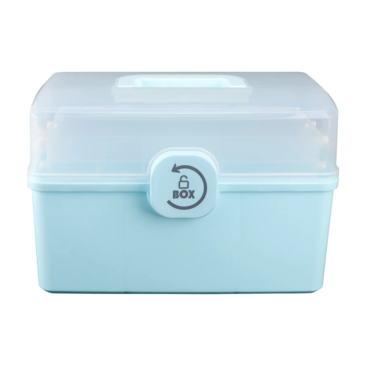 Large Medicine Box Portable Plastic Storage Case Handheld Medical Organizer Multi-Layer First Aid Kit for Home Outdoor Use