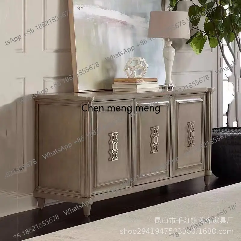 

American-Style Solid Wood Entrance Cabinet Modern Minimalist Oak Living Room Decoration Cabinet