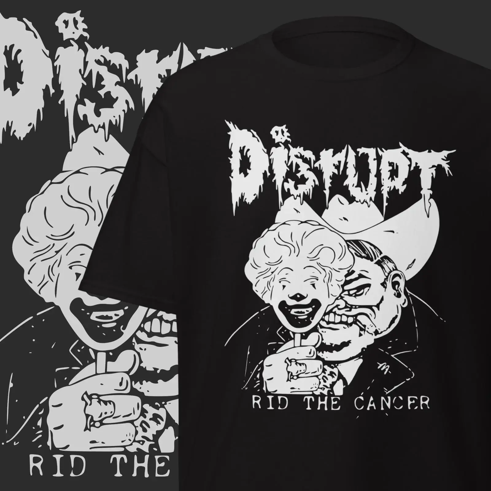 Disrupt Band T Shirt Vintage Punk Rock vintage Washed Comfortable Versatile designer clothes graphic streetwear