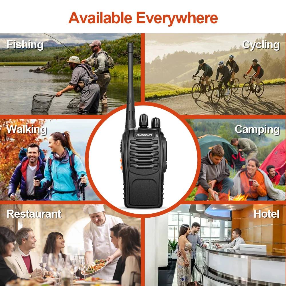 1/2pcs Baofeng BF-888S & Wireless Programmer Long Range Walkie Talkie UHF 400-470MHz Ham Two Way Radio Comunicador Transceiver