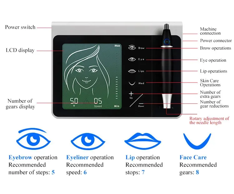 High Quality Pmu Eyebrow Tattoo Pen Machine For Wholesale Machine Equipment Professional Tattoo Machine Gun