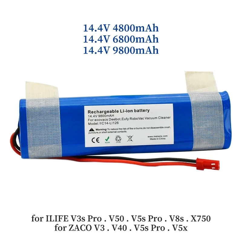 2022 новый оригинальный 14,4 V 6800Mah 18650 литиевый аккумулятор для Llife V3s Pro, V50, v5s Pro, V8s, X750 Аккумулятор для робота-пылесоса аккумулятор