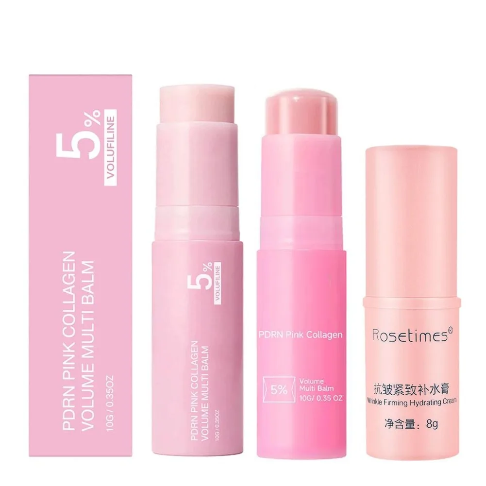 PDRN Pink Collagen Volume Multi Balm,Collagen Peptide Lift Firming Moisturizer Skin Booster For Eye Face Neck Wrinkle Skin Care