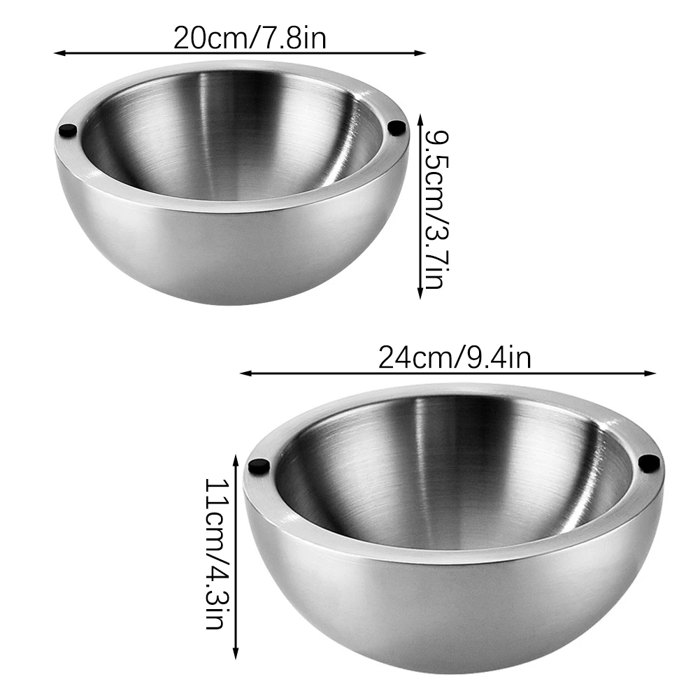 304 Thickened Salad Mixing Bowls Stainless Steel Double Wall Insulated Hot/Cold Serving Bowl Kitchen Cooking Food Containers view 6