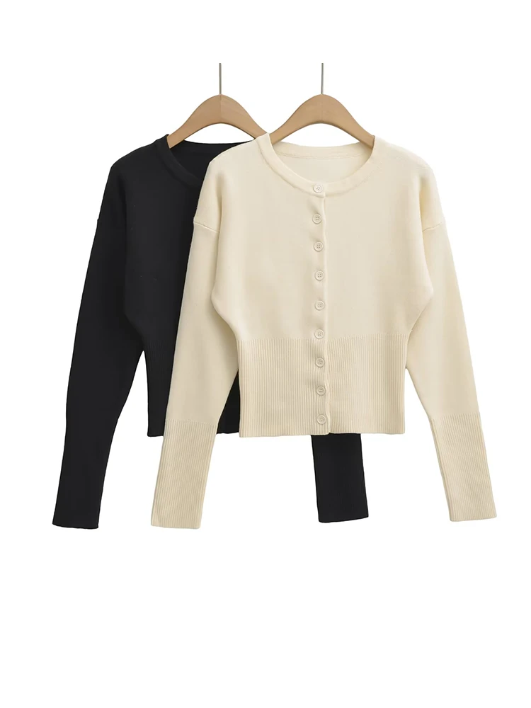 

Женские вязаные однобортные кардиганы, черные, бежевые свитера с эластичной резинкой на талии