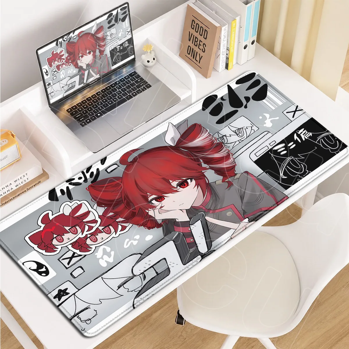 Große Laptop-Tastatur-Unterlage, rutschfeste Naturkautschuk-Gaming-Mausmatte, Kawaii Anime-Mädchen Kasane Teto Mauspad, PC-Zubehör – Detail 3