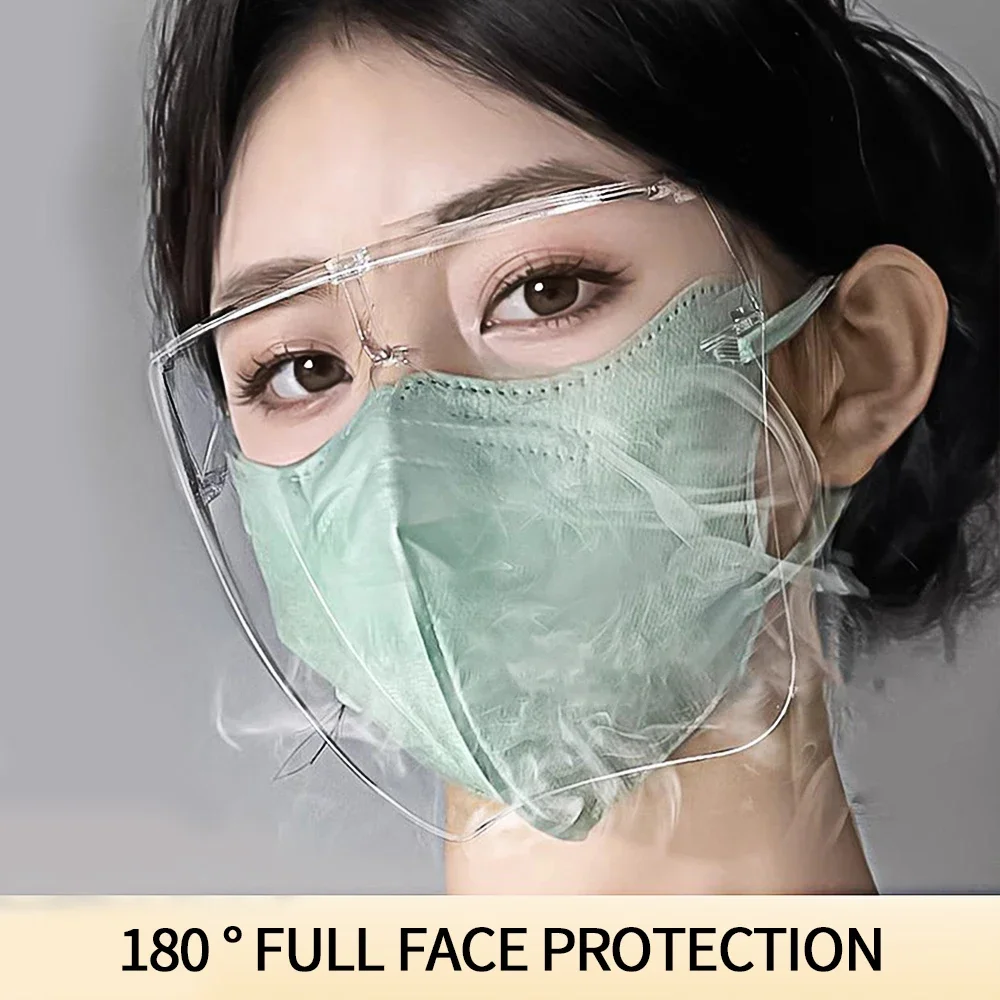 1 pz Full Face maschera protettiva antiappannamento trasparente ad alta definizione antispruzzo occhiali ad alta trasparenza strumento per Nail Art