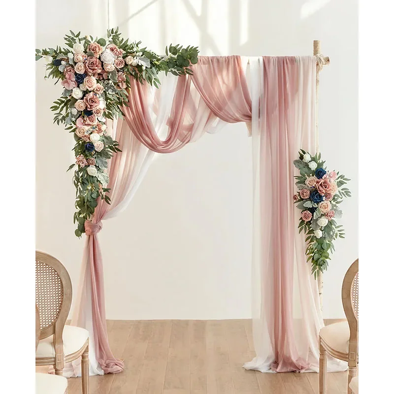 6 to 10 Meters Wedding Sheer Arch Decor Drapes Chiffon Fabric Draping Curtain Drapery Party Supplies Hanging Decoration