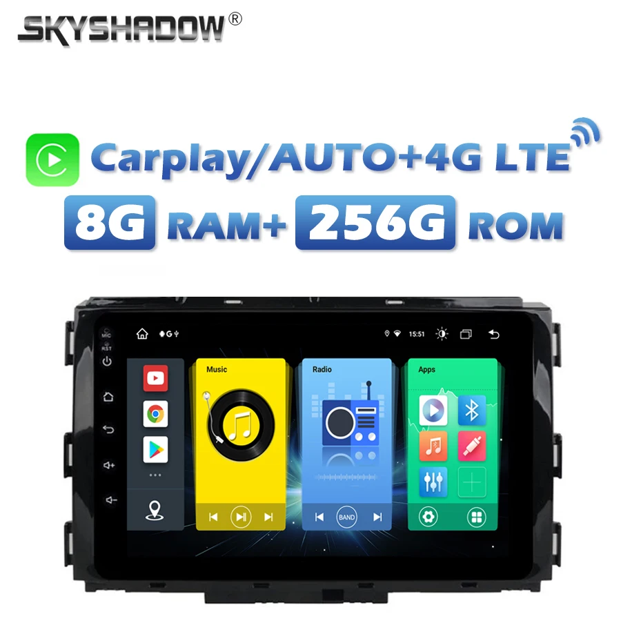 720P 4G SIM Car DVD Player DSP IPS Carplay Auto Android 13.0 8G+256G Bluetooth Wifi GPS Map RDS Radio For kia Carnival 2014-2018