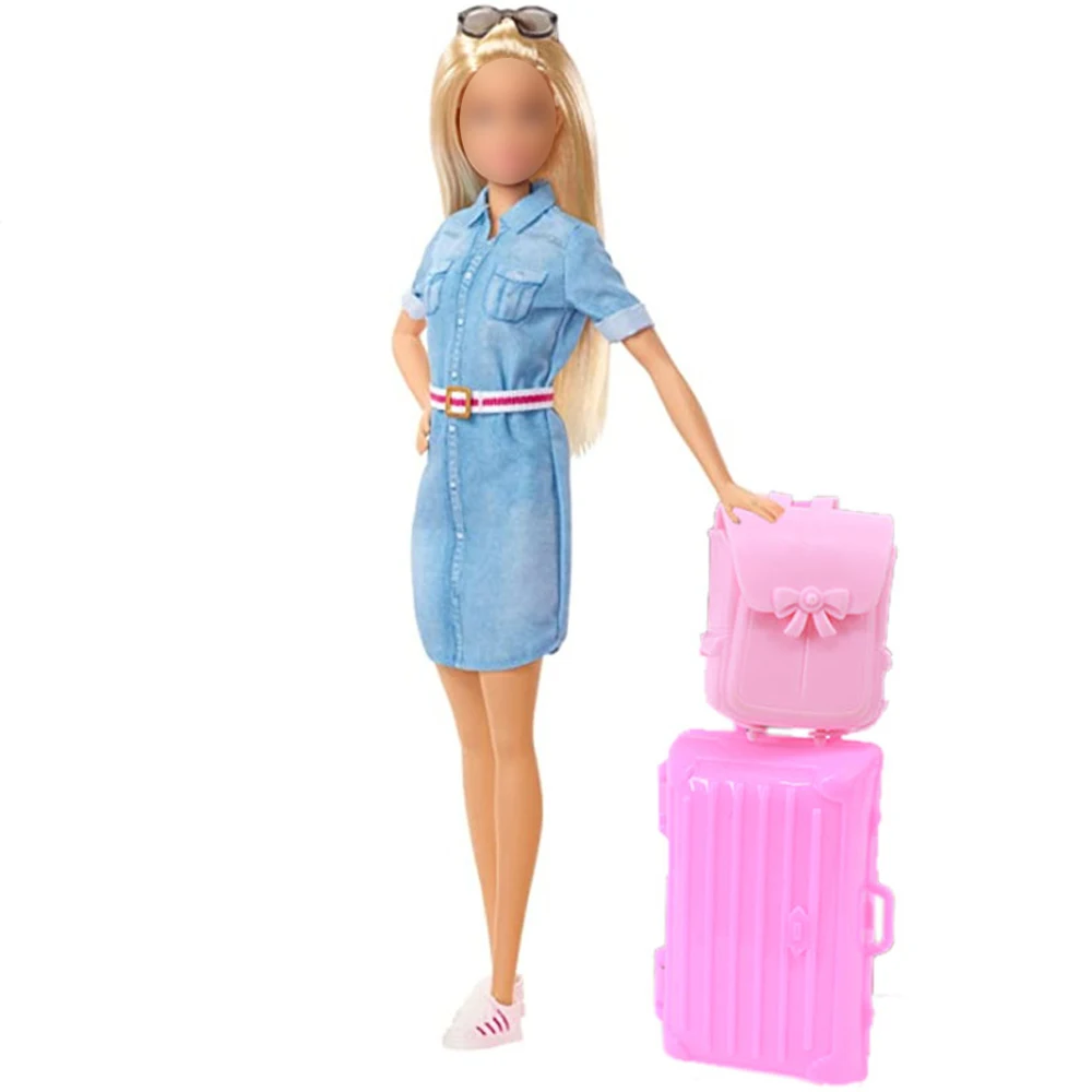 Barbies Doll Clothes Storage Suitcase Travel Life Accessories Suitable For 11.5-Inch Barbies Dolls and Bjd dolls,Toys For Girls