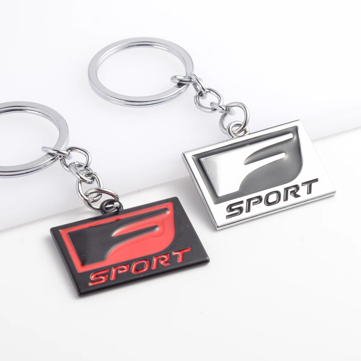 Car Keychain F Sport Logo Metal Keyring Key Ring Holder For ES300 500h RC 350 LFA ISF GSF IS200T RX300 RCF NX RX GS Accessories