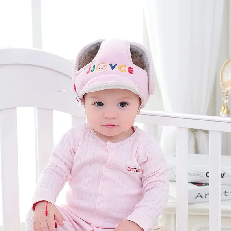 Cute Baby Anti-fall Head Protection Cap Soft Adjustable Infant Toddler Anti-collision Cap Kids Safety Helmet Cap