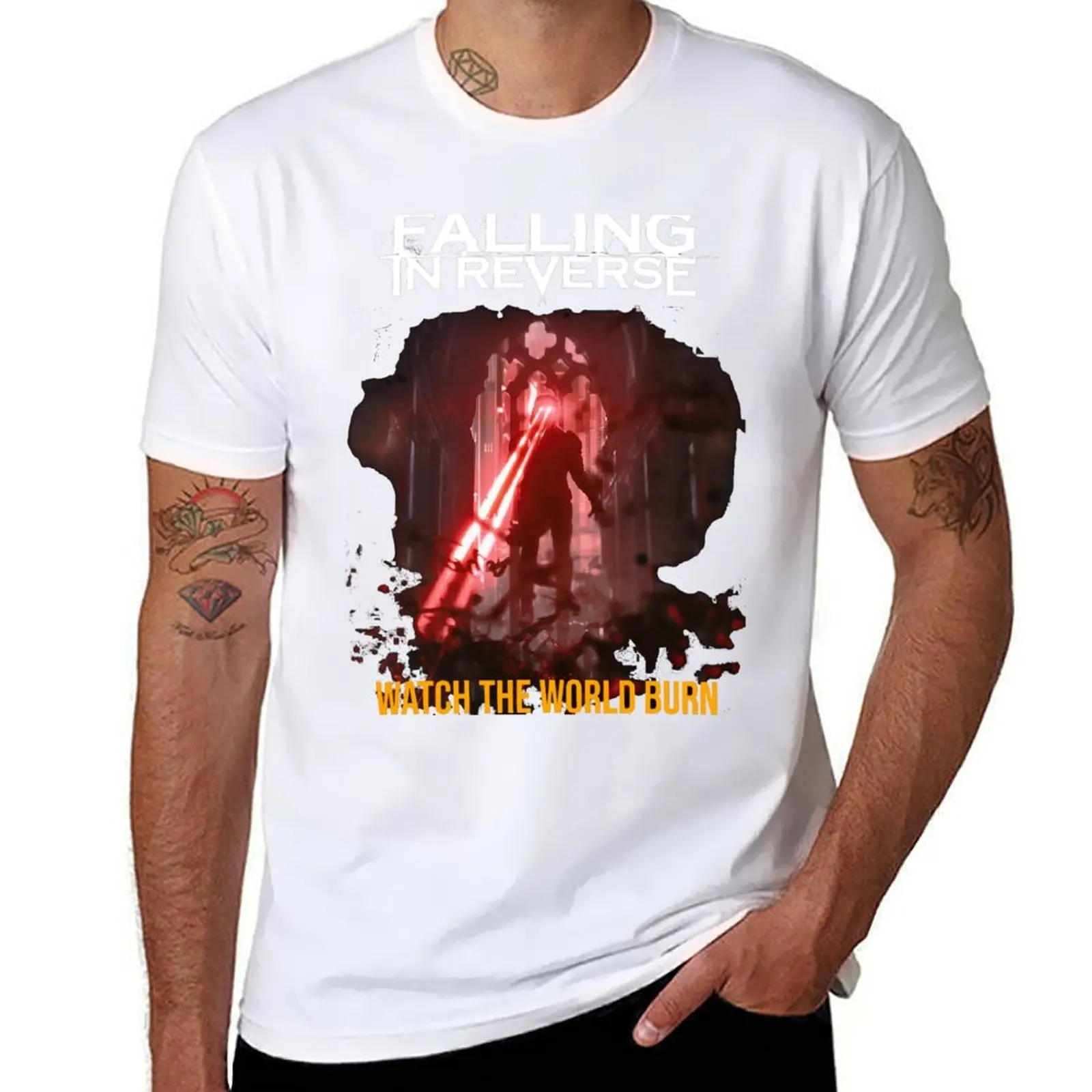 

falling in reverse watch the world burn T-Shirt anime t shirts for man man t shirt cotton t shirt man luxury T-Shirt