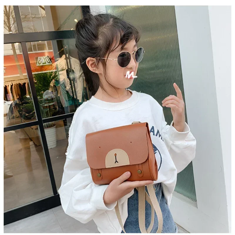 

PU Children Casual Backpack Cute mini Korean Kids Bag Retro Fashion boys Girls Baby Early Education Kindergarten Schoolbag