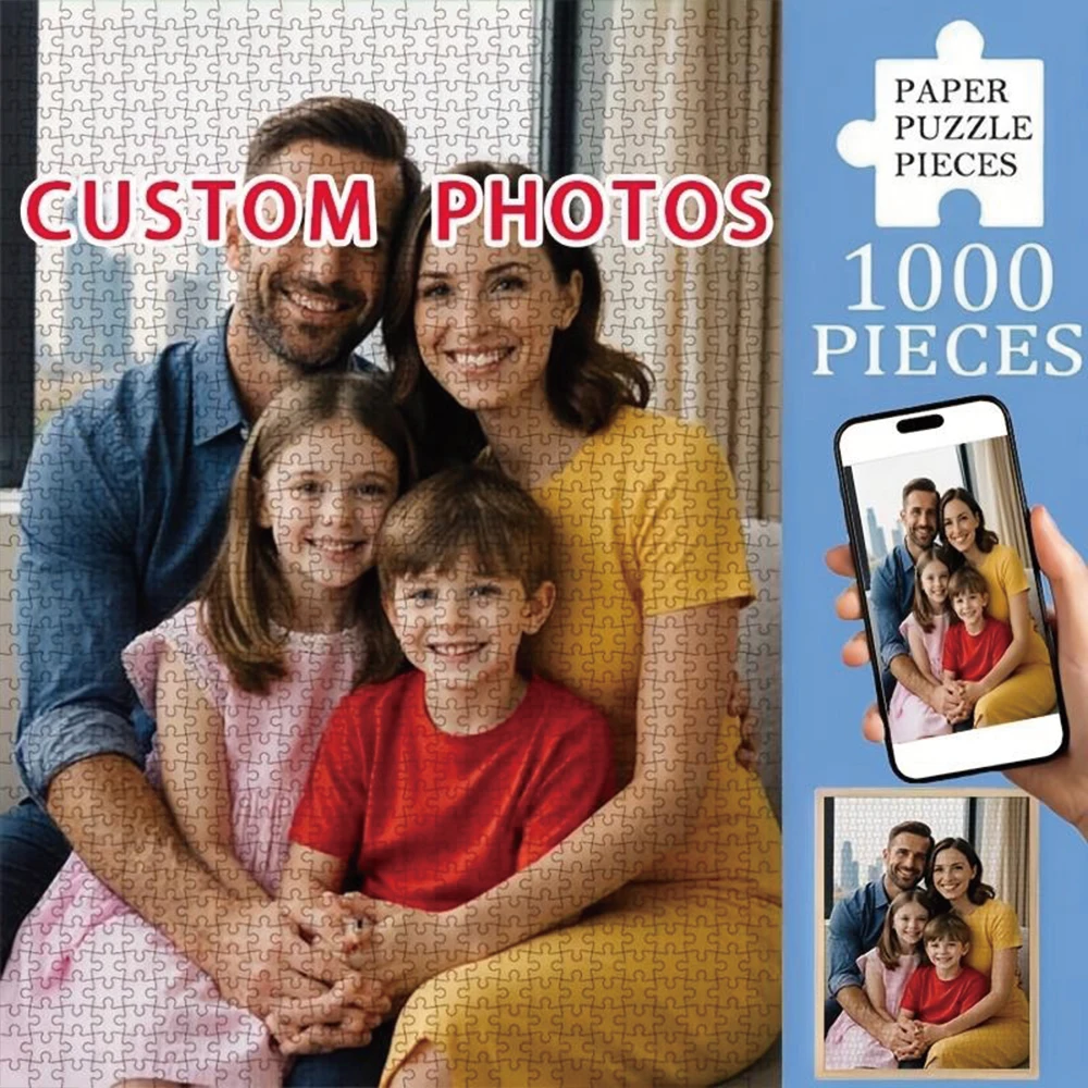 35/300/500/1006pcs Personalized Custom Photo Puzzle Family Photos for Adults Kids Toys Handmade Gifts