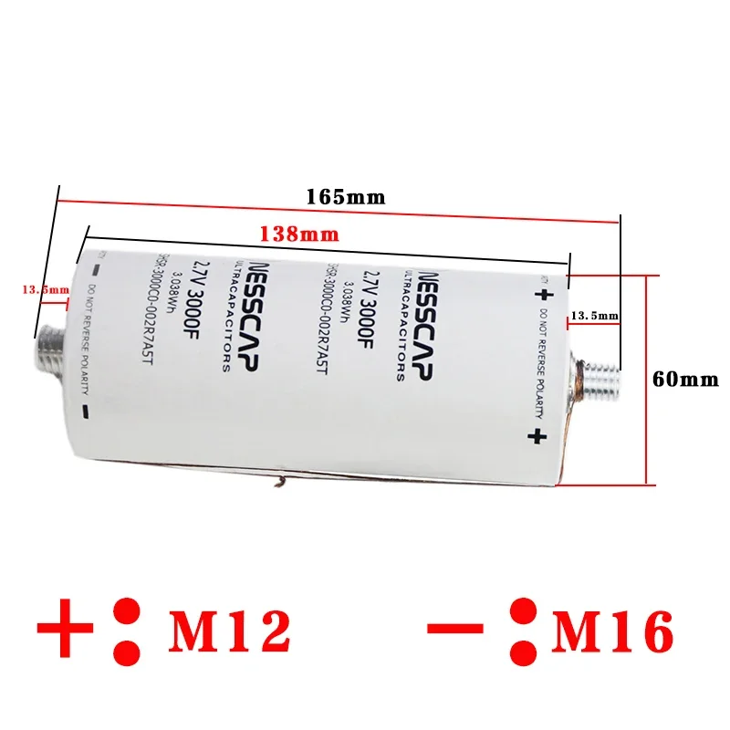 6PCS brand new 2.7V 3000F Super Farad Capacitor 12V 24V for Electric Vehicle Starting Spot Welding Electromechanical Container