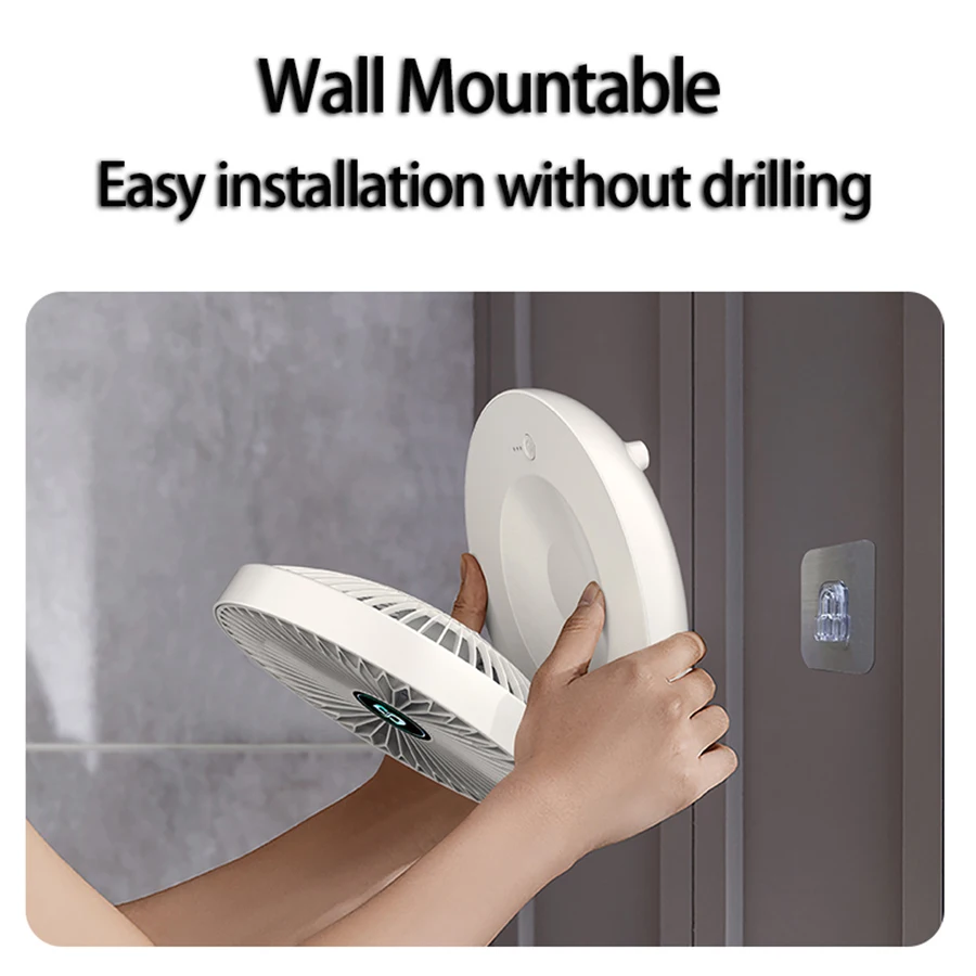 Лидер продаж 2024, 2 в 1, складной настольный вентилятор, портативный кондиционер, настенный вентилятор, перезаряжаемый с 3 передачами для дома и офиса