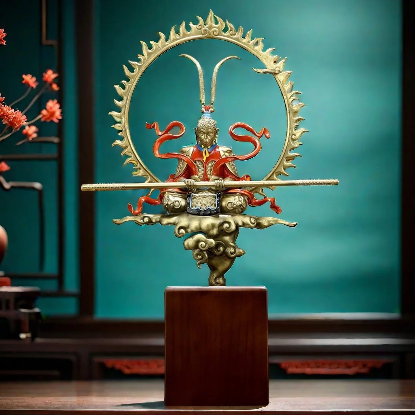 CZ pure brass Qitian Great Saint Sun Wukong Monkey King Ornament Office Desk Window Decoration Crafts