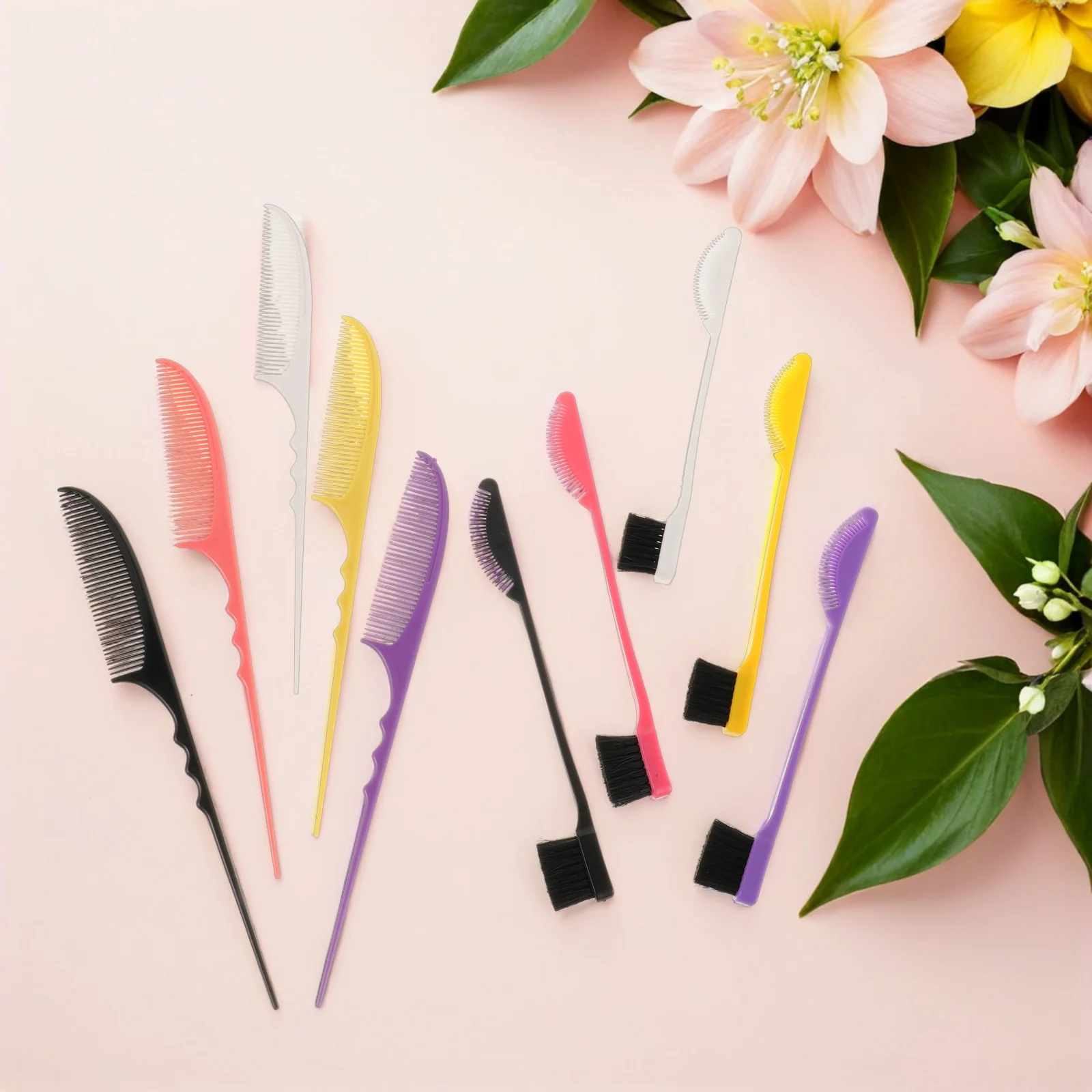 ชุดหวีแปรงสองด้านสำหรับจัดแต่งทรงผมคิ้ว หวีปลายแหลมสำหรับจัดแต่งทรงผม หวีแปรงสำหรับแบ่งผมอย่างแม่นยำ หวีแปรงสำหรับจัดแต่งทรงผมให้เรียบ
