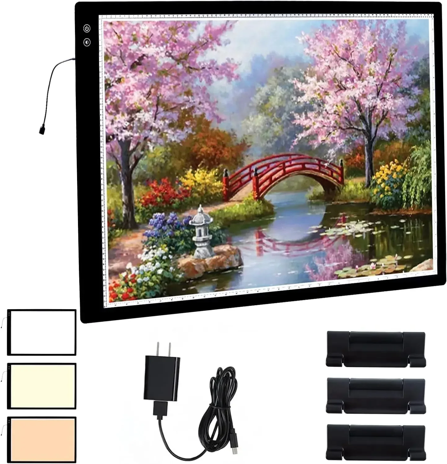 

A1 Large Rechargeable Light Pad,Diamond Art Light Board with 3 Color Modes,6 Levels and Stepless Dimming,Battery Powered Light