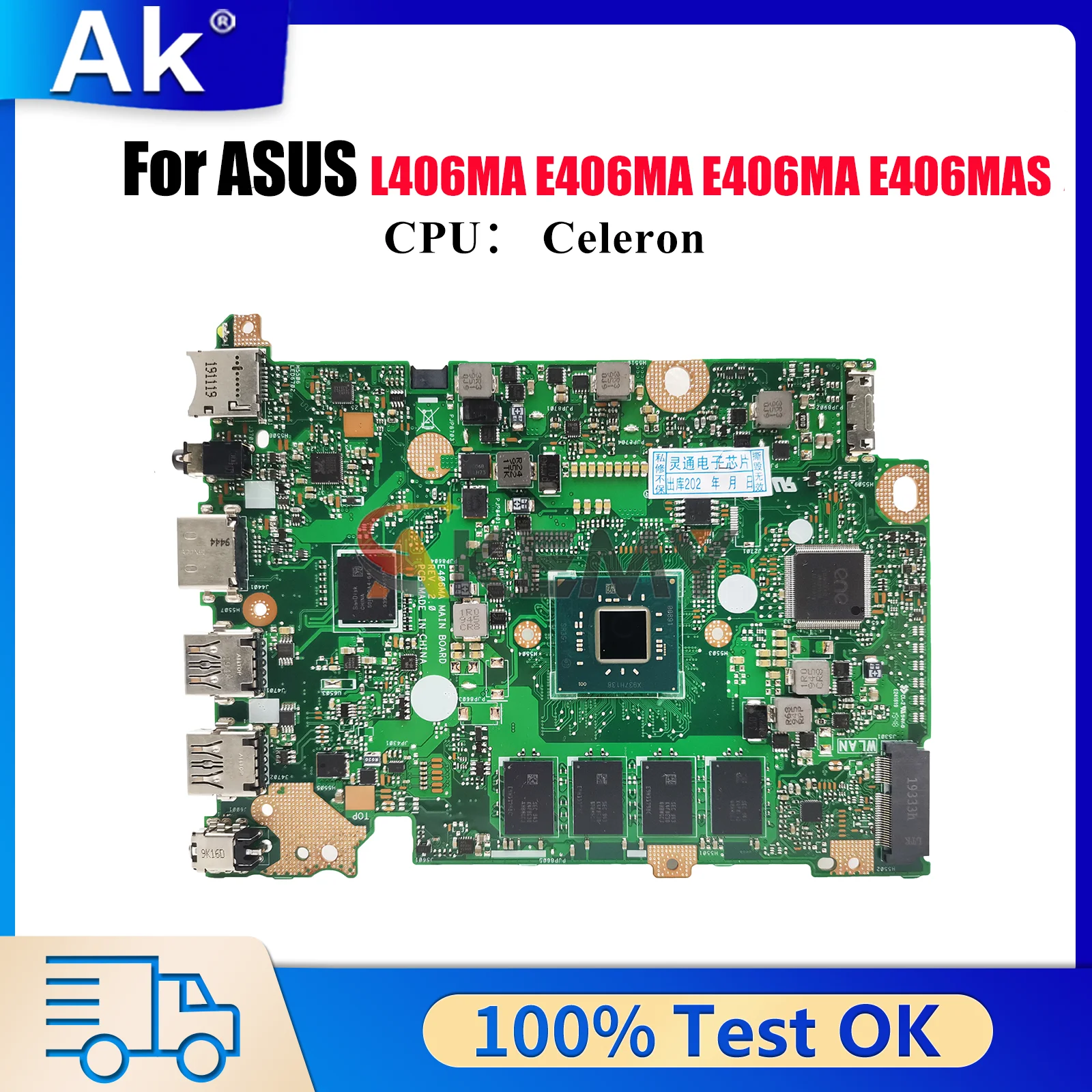 

E406MA Материнская плата для ноутбука ASUS EeeBook E406MAS E406M E406MA L406MA Материнская плата для ноутбука с процессором Celeron 100% тестирование ОК быстрая доставка