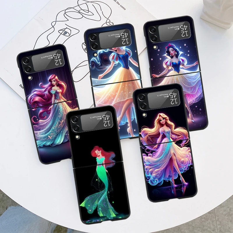 Ariel The Mermaid Disney Case for Samsung Galaxy Z Flip 6 4 3 5 5G Flip Shockproof Capa 6.7 Inches Hard PC ZFlip6 Phone Cover