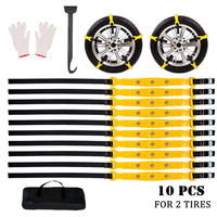 10PCS Car Snow Tire Chains Motorcycles Mud Tyre Wheels Anti-Skid Belt Emergency Snow Chains For Car SUV Truck Trailers