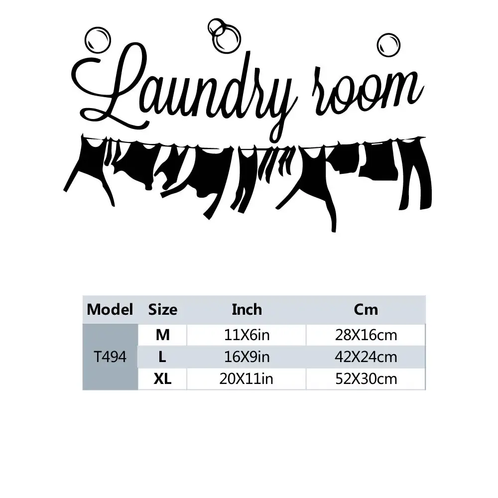 1PC Colorful Do the laundry Family Wall Stickers Mural Art Home Decor Study Room Decal Creative Stickers