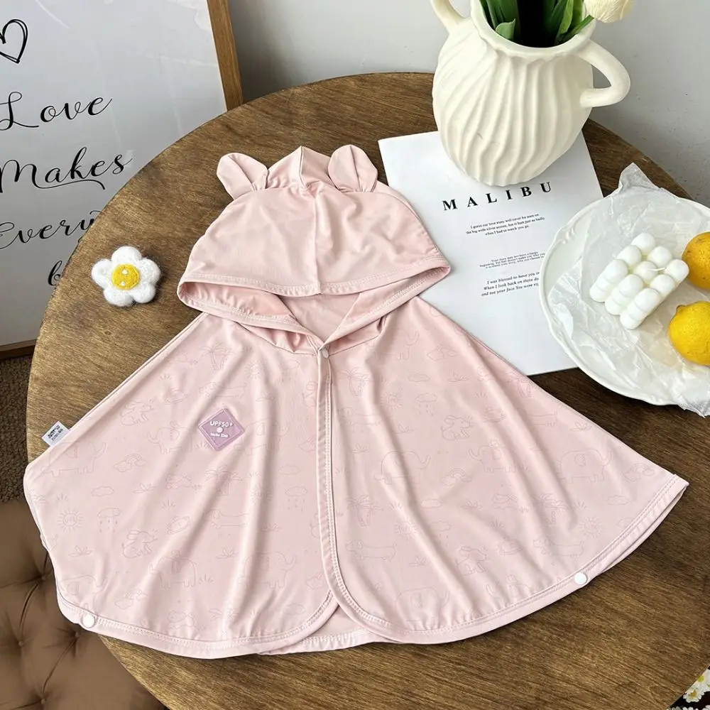 Ropa de protección solar transpirable para bebé, diseño con capucha UPF 50+, capa de protección solar para niños, tela fina, camisetas finas de manga larga para niños