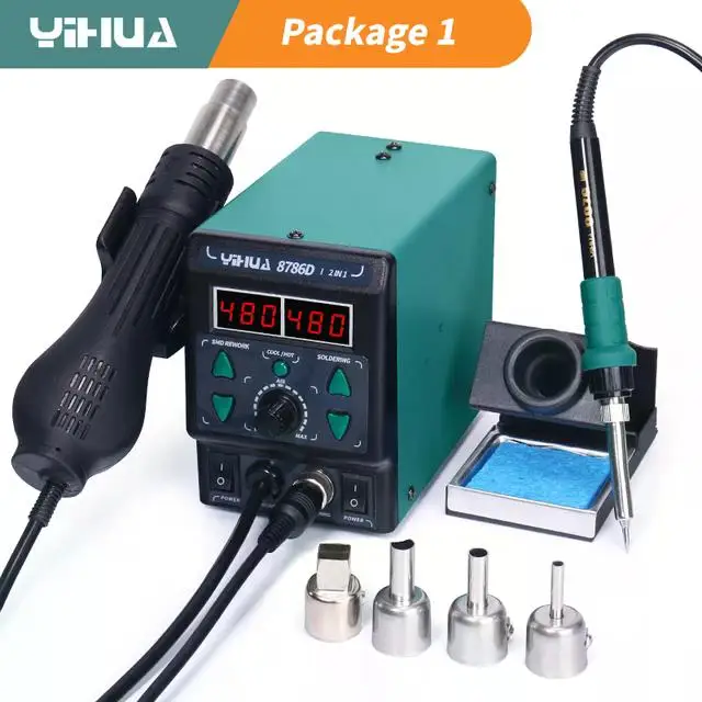 YIHUA 8786D-I Soldering Iron Hot Air Station BGA Rework Station Phone Repair  SMD Solder Tool Welding Station