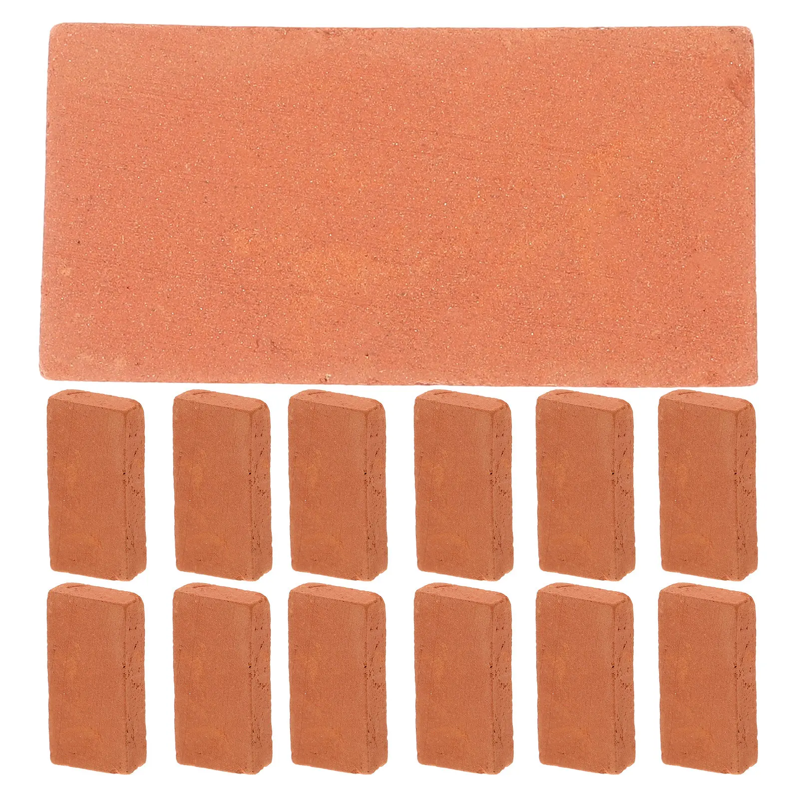 40Pcs Miniature Bricks Brick Red Small Bricks for Landscaping Terrarium Turtle Tank DIY Creative Micro Landscape Supplies