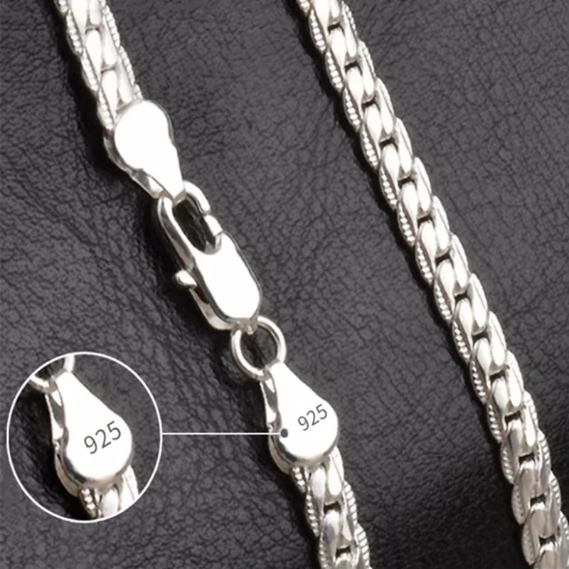 

20-60cm 5mm 925 Sterling Silver luxury brand design noble Necklace Chain For Woman Men Fashion Wedding Engagement Jewelry