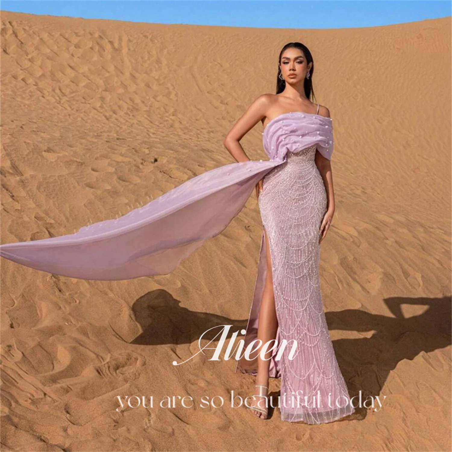 

Aileen Mermaid Women Evening Dresses 2025 Luxury Beautiful Prom Dresses Store Beads Vestidos De Festa Pink Customized Luxurious