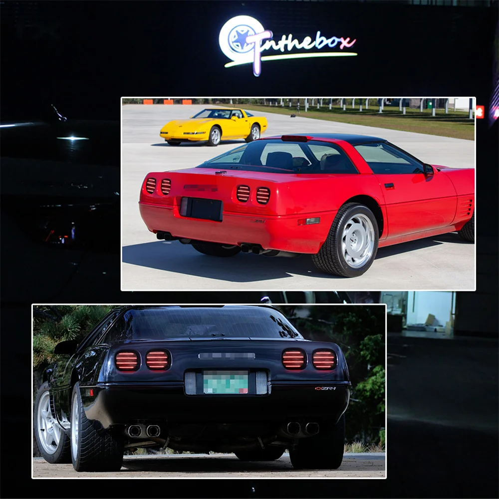 赤いLED車のリアタランプ,お好みまたは赤のレンズ,テールとブレーキライト,CheveveuraCorvette c4 1990-1996, 4個用の信号ライト