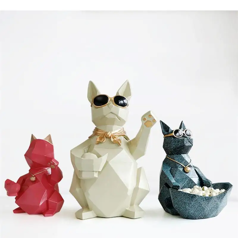 

Resin Animal Ornaments Ingot Statue Sculpture Dog Storage Box Decoration Accessories Furnishing Crafts Groceries Tray