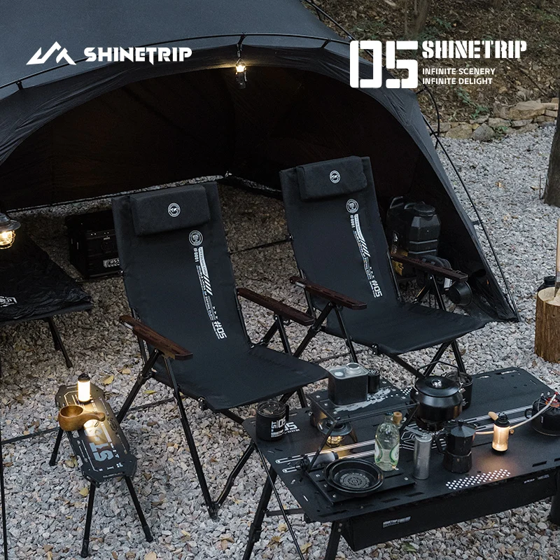 ShineTrip 05-Serie Outdoor-Klappstuhl, tragbar, Camping, verstellbarer Klappstuhl, Büro, Mittagessen, Nickerchen, Angeln, Picknick-Stuhl