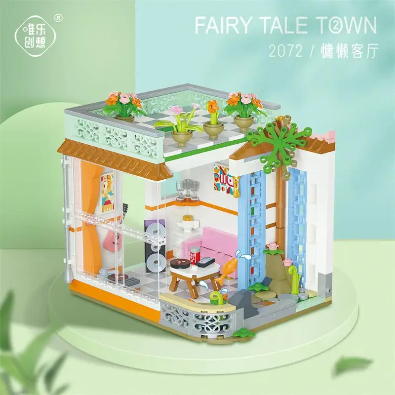 Mooie Bloem Huis Sprookje Stad Bouwstenen DIY Educatief Speelgoed Brinquedos Bricks Geschenken Nieuwjaar Meisje Aanwezig YZ